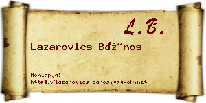 Lazarovics Bános névjegykártya